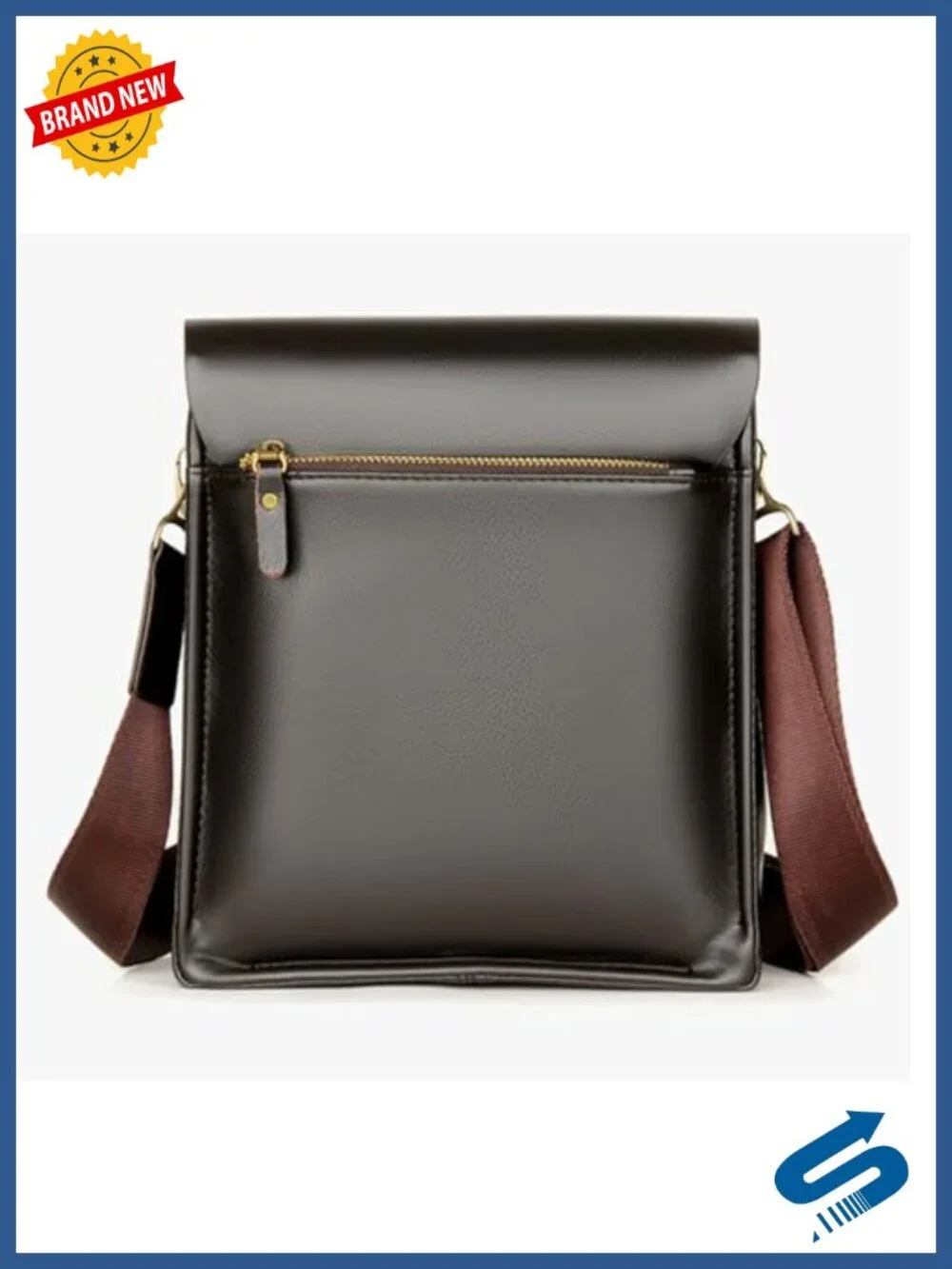 PU Leather Crossbody Messenger Bag for Work Travel Business